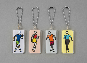 Four dance keyrings